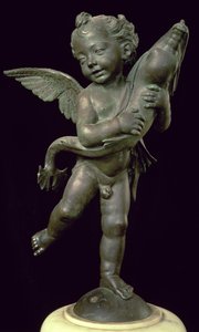 Putto s delfínem, 1565 (bronz)